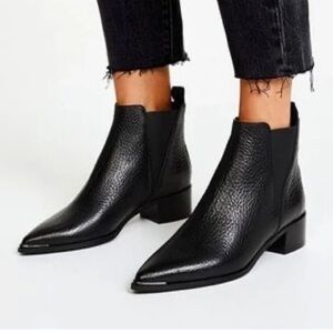 Acne Studios Black Jensen Textured Ankle Booties